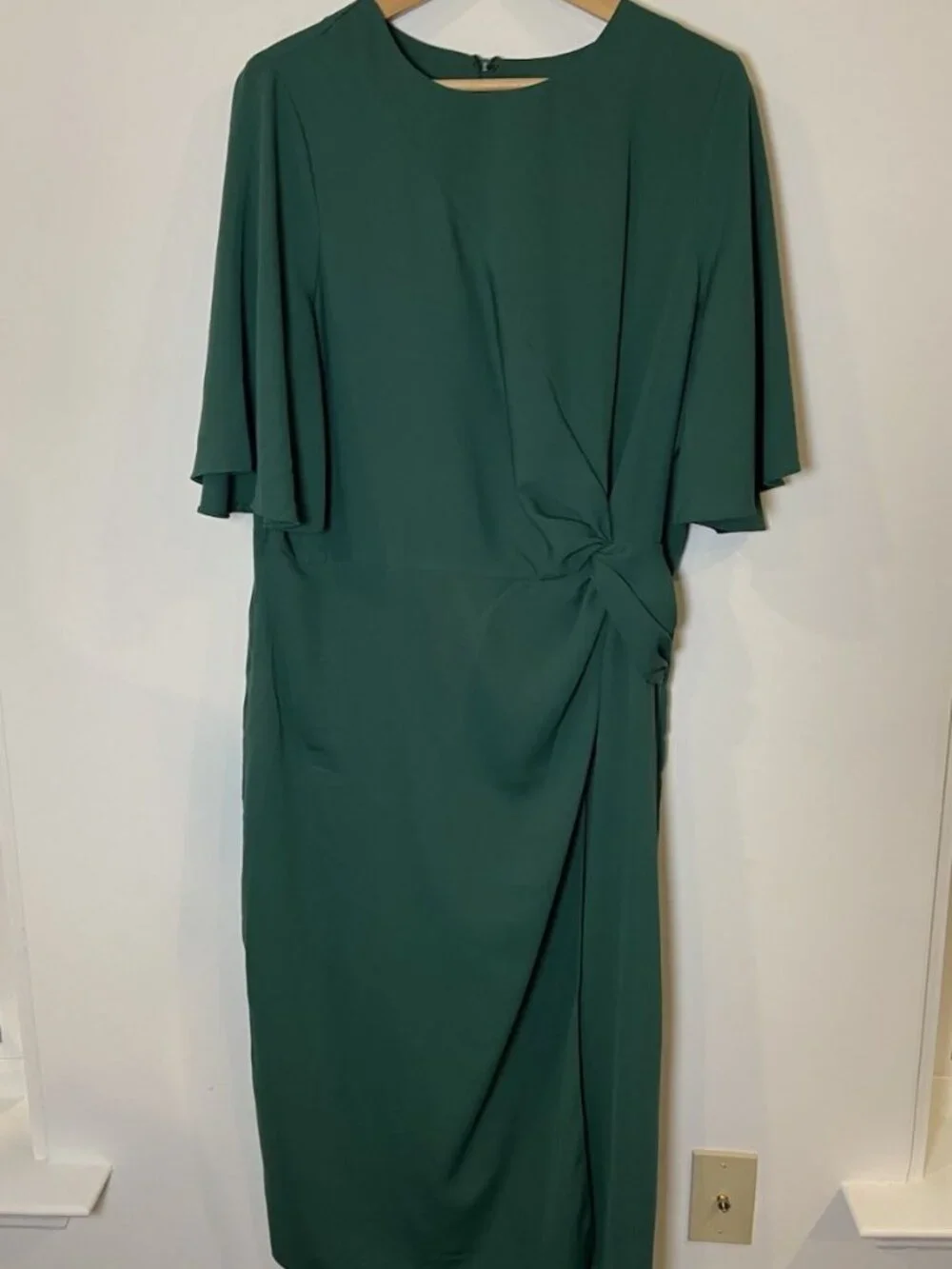 NWT Asos Curve Dress Faux Wrap Green Size 14 New